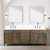 Lexora Laurel 84 inch W Grey Oak Double Sink Vanity Cabinet, White Quartz Top, and 36 in Mirrors - LVL84DR210