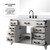 Lexora Laurel 48 inch W White Oak Vanity Cabinet, White Quartz Top, Faucet Set, and 46 in Mirror - LVL48SM211