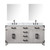 Lexora Laurel 60 inch W White Oak Double Sink Vanity Cabinet, Carrara Marble Top, Faucet Set, and 28 in Mirrors - LVL60DM111