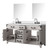 Lexora Laurel 60 inch W White Oak Double Sink Vanity Cabinet, White Quartz Top, Faucet Set, and 28 in Mirrors - LVL60DM211