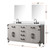 Lexora Laurel 60 inch W White Oak Double Sink Vanity Cabinet, White Quartz Top, Faucet Set, and 28 in Mirrors - LVL60DM211