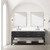 Lexora Norwalk 80 inch W Black Oak Double Sink Vanity Cabinet, Cultured Marble Top, and Faucet Set - LVN80DJ301