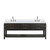 Lexora Norwalk 84 inch W Black Oak Double Sink Vanity Cabinet, White Quartz Top, and Faucet Set - LVN84DJ201
