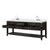 Lexora Norwalk 84 inch W Black Oak Double Sink Vanity Cabinet, White Quartz Top, and Faucet Set - LVN84DJ201