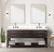 Lexora Norwalk 72 inch W Brown Oak Double Sink Vanity Cabinet, White Quartz Top, and Faucet Set - LVN72DK201