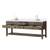 Lexora Norwalk 84 inch W Grey Oak Double Sink Vanity Cabinet, White Quartz Top, and Faucet Set - LVN84DR201