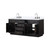 Lexora Abbey 72 inch W Black Oak Double Sink Vanity Cabinet, White Quartz Top, and Faucet Set - LVA72DJ201