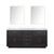 Lexora Abbey 72 inch W Black Oak Double Sink Vanity Cabinet, White Quartz Top, and 34 in Mirrors - LVA72DJ210