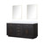 Lexora Abbey 72 inch W Black Oak Double Sink Vanity Cabinet, White Quartz Top, and 34 in Mirrors - LVA72DJ210
