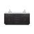 Lexora Abbey 72 inch W Black Oak Double Sink Vanity Cabinet, Cultured Marble Top, and Faucet Set - LVA72DJ301