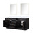 Lexora Abbey 72 inch W Black Oak Double Sink Vanity Cabinet, Cultured Marble Top, and 34 in Mirrors - LVA72DJ310