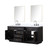 Lexora Abbey 72 inch W Black Oak Double Sink Vanity Cabinet, Cultured Marble Top, Faucet Set, and 34 in Mirrors - LVA72DJ311