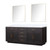 Lexora Abbey 80 inch W Black Oak Double Sink Vanity Cabinet, Cultured Marble Top, and 36 in Mirrors - LVA80DJ310
