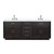 Lexora Abbey 84 inch W Black Oak Double Sink Vanity Cabinet, White Quartz Top, and Faucet Set - LVA84DJ201