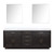 Lexora Abbey 84 inch W Black Oak Double Sink Vanity Cabinet, White Quartz Top, and 36 in Mirrors - LVA84DJ210