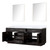 Lexora Abbey 84 inch W Black Oak Double Sink Vanity Cabinet, White Quartz Top, and 36 in Mirrors - LVA84DJ210