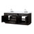 Lexora Abbey 84 inch W Black Oak Double Sink Vanity Cabinet, Cultured Marble Top, and Faucet Set - LVA84DJ301