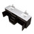 Lexora Abbey 84 inch W Black Oak Double Sink Vanity Cabinet, Cultured Marble Top, and Faucet Set - LVA84DJ301