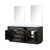 Lexora Abbey 72 inch W Brown Oak Double Sink Vanity Cabinet, White Quartz Top, and 34 in Mirrors - LVA72DK210