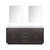 Lexora Abbey 72 inch W Brown Oak Double Sink Vanity Cabinet, Cultured Marble Top, and 34 in Mirrors - LVA72DK310
