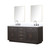 Lexora Abbey 72 inch W Brown Oak Double Sink Vanity Cabinet, Cultured Marble Top, Faucet Set, and 34 in Mirrors - LVA72DK311