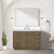 Lexora Abbey 48 inch W Grey Oak Vanity Cabinet, Cultured Marble Top, Faucet Set, and 46 in Mirror - LVA48SR311