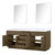 Lexora Abbey 84 inch W Grey Oak Double Sink Vanity Cabinet, White Quartz Top, and 36 in Mirrors - LVA84DR210