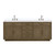 Lexora Abbey 84 inch W Grey Oak Double Sink Vanity Cabinet, Cultured Marble Top, and Faucet Set - LVA84DR301