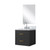 Lexora Castor 20 inch W x 18 in D Black Single Bath Wall Hung Vanity Cabinet Acrylic Countertop, 18 in Mirror and Faucet Set - LVC20SL511