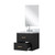 Lexora Castor 20 inch W x 18 in D Black Single Bath Wall Hung Vanity Cabinet Acrylic Countertop, 18 in Mirror and Faucet Set - LVC20SL511