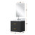 Lexora Castor 20 inch W x 18 in D Black Single Bath Wall Hung Vanity Cabinet Acrylic Countertop, 18 in Mirror and Faucet Set - LVC20SL511