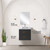 Lexora Castor 20 inch W x 18 in D Black Single Bath Wall Hung Vanity Cabinet Acrylic Countertop, 18 in Mirror and Faucet Set - LVC20SL511