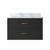 Lexora Castor 30 inch W Black Single Bath Wall Hung Vanity Cabinet and Carrara Marble Top - LVC30SL100
