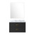 Lexora Castor 30 inch W Black Single Bath Wall Hung Vanity Cabinet Carrara Marble Countertop and 28 in Mirror - LVC30SL110