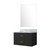 Lexora Castor 30 inch W Black Single Bath Wall Hung Vanity Cabinet Carrara Marble Countertop and 28 in Mirror - LVC30SL110