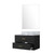 Lexora Castor 30 inch W Black Single Bath Wall Hung Vanity Cabinet Carrara Marble Countertop and 28 in Mirror - LVC30SL110
