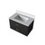 Lexora Castor 30 inch W Black Single Bath Wall Hung Vanity Cabinet and White Quartz Top - LVC30SL200