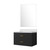 Lexora Castor 30 inch W Black Single Bath Wall Hung Vanity Cabinet White Quartz Countertop and 28 in Mirror - LVC30SL210