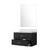Lexora Castor 30 inch W Black Single Bath Wall Hung Vanity Cabinet Cultured Marble Countertop and 28 in Mirror - LVC30SL310