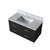 Lexora Castor 36 inch W Black Single Bath Wall Hung Vanity Cabinet and Carrara Marble Top - LVC36SL100