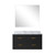 Lexora Castor 36 inch W Black Single Bath Wall Hung Vanity Cabinet Carrara Marble Countertop and 34 in Mirror - LVC36SL110