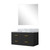 Lexora Castor 36 inch W Black Single Bath Wall Hung Vanity Cabinet Carrara Marble Countertop and 34 in Mirror - LVC36SL110