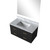 Lexora Castor 36 inch W Black Single Bath Wall Hung Vanity Cabinet Carrara Marble Countertop and 34 in Mirror - LVC36SL110