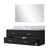 Lexora Castor 48 inch W Black Single Bath Wall Hung Vanity Cabinet Carrara Marble Countertop and 43 in Mirror - LVC48SL110