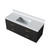 Lexora Castor 48 inch W Black Single Bath Wall Hung Vanity Cabinet and White Quartz Top - LVC48SL200