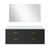 Lexora Castor 48 inch W Black Single Bath Wall Hung Vanity Cabinet White Quartz Countertop and 43 in Mirror - LVC48SL210