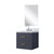 Lexora Castor 20 inch W x 18 in D Blue Single Bath Wall Hung Vanity Cabinet Acrylic Countertop, 18 in Mirror and Faucet Set - LVC20SE511