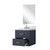 Lexora Castor 20 inch W x 18 in D Blue Single Bath Wall Hung Vanity Cabinet Acrylic Countertop, 18 in Mirror and Faucet Set - LVC20SE511