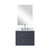 Lexora Castor 24 inch W x 18 in D Blue Single Bath Wall Hung Vanity Cabinet Acrylic Countertop, 18 in Mirror and Faucet Set - LVC24SE511