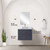 Lexora Castor 24 inch W x 18 in D Blue Single Bath Wall Hung Vanity Cabinet Acrylic Countertop, 18 in Mirror and Faucet Set - LVC24SE511